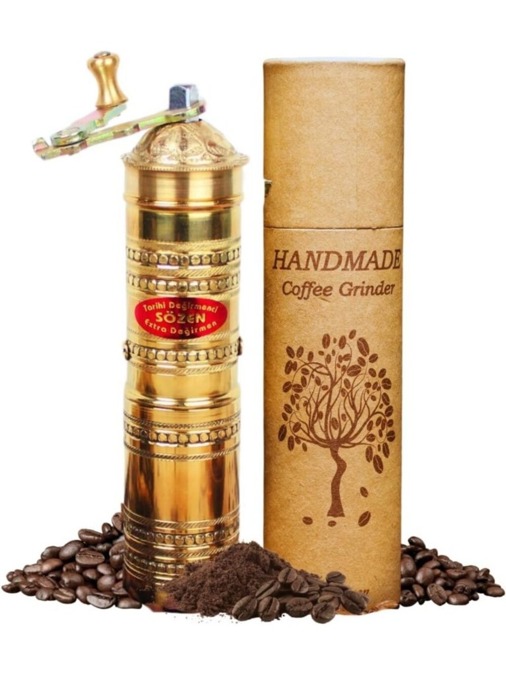 Adjustable Manual Coffee Grinder - Hand Crank Burr Mill for Espresso, Turkish